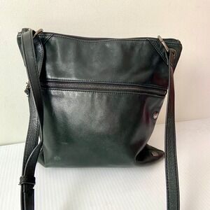 Margot Black Leather Shoulder Crossbody Bag
